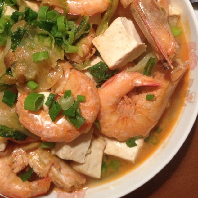 鲜虾白菜炖豆腐