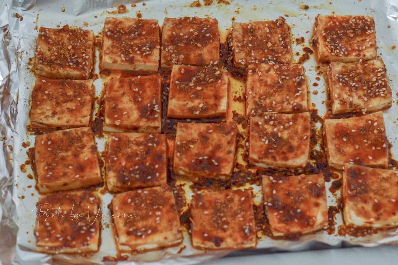 烤箱版香辣孜然铁板豆腐 自制大排档美食🍢的做法 步骤7