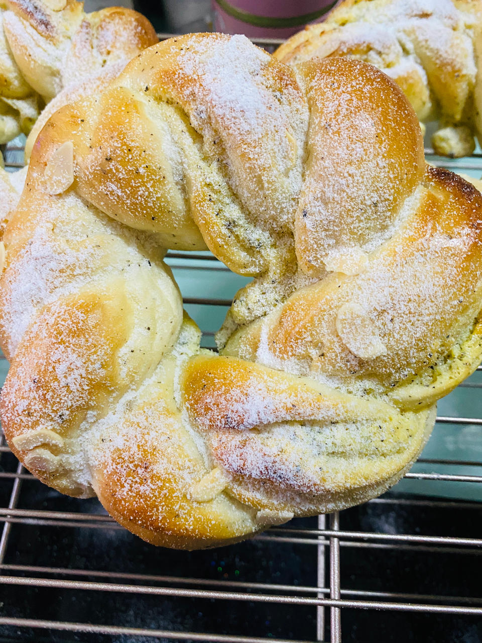 抹茶奶酥花环面包🌸层层叠叠软香绵密