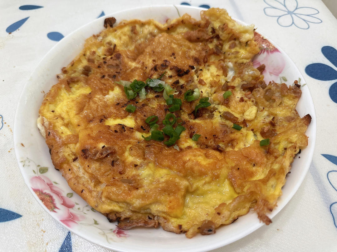 虾仁菜脯煎蛋的做法