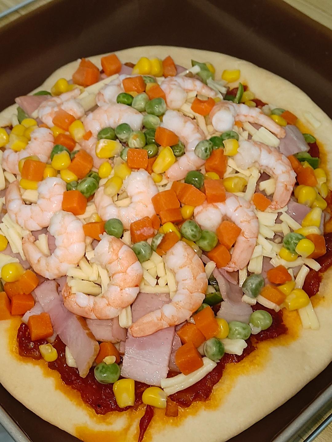 9寸鲜虾培根披萨（手揉面团）