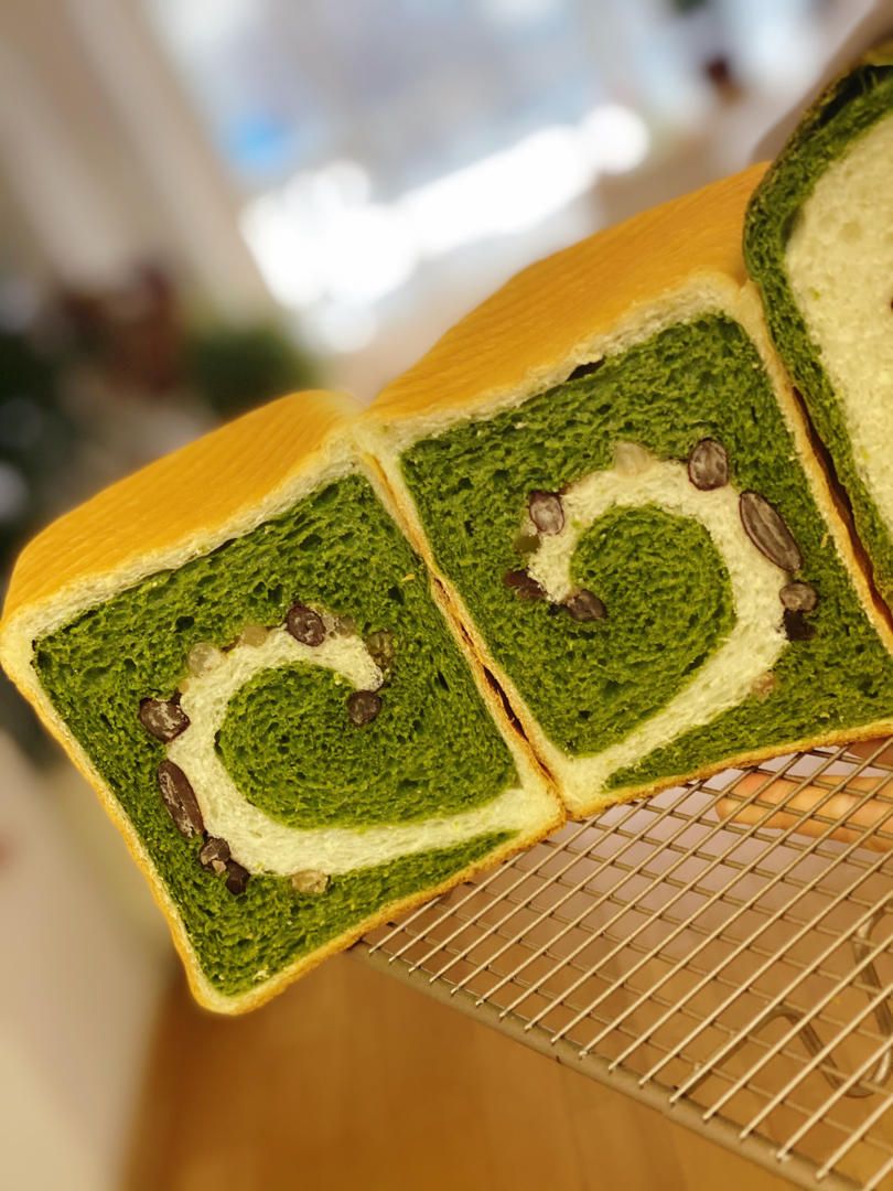 抹茶蜜豆吐司