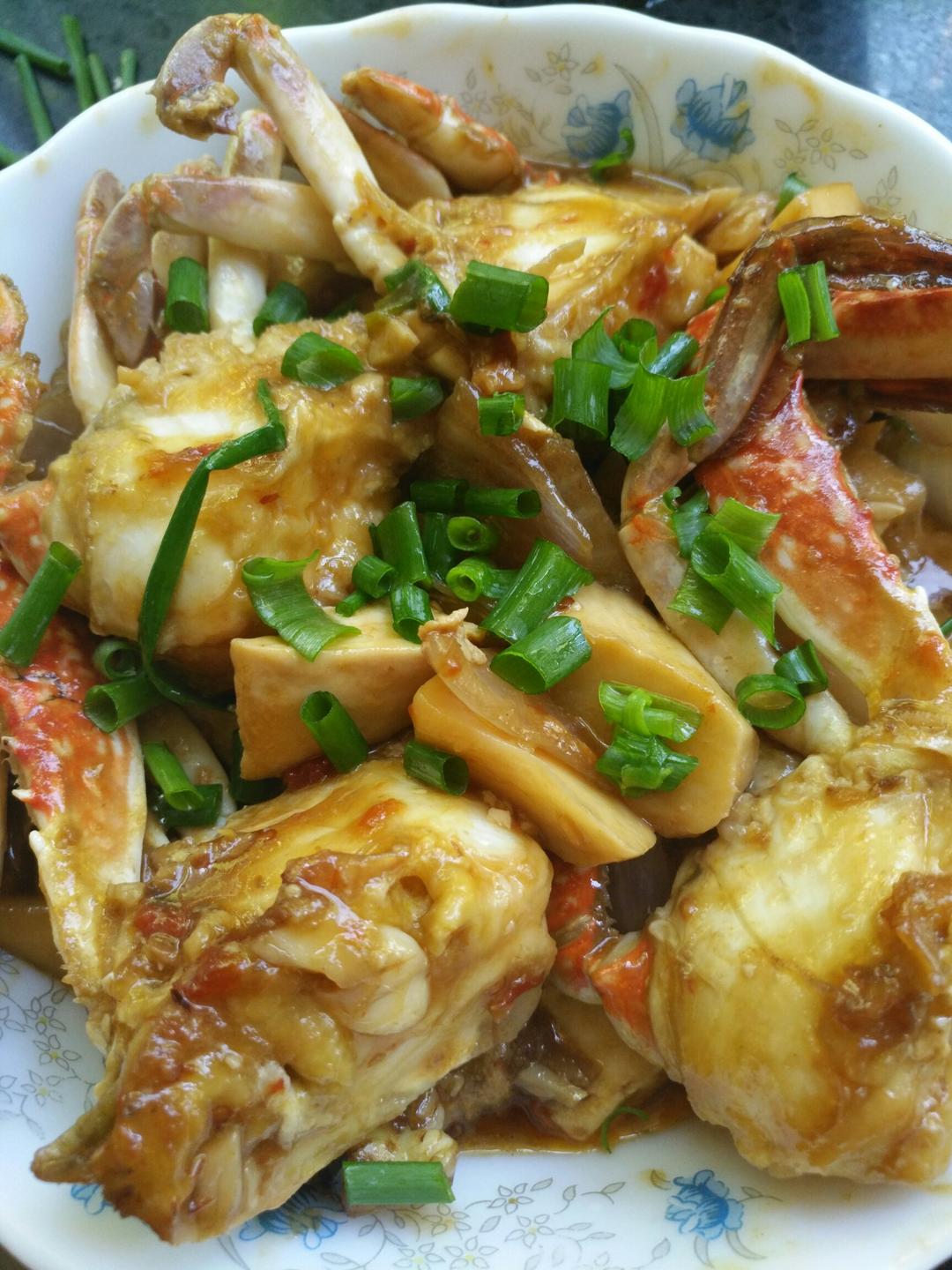 姜葱炒梭子蟹