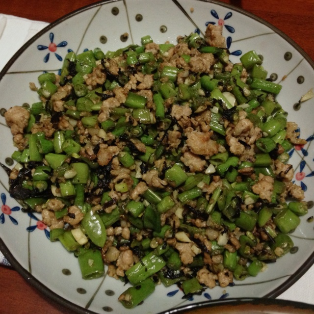 干煸榄菜肉末豆角