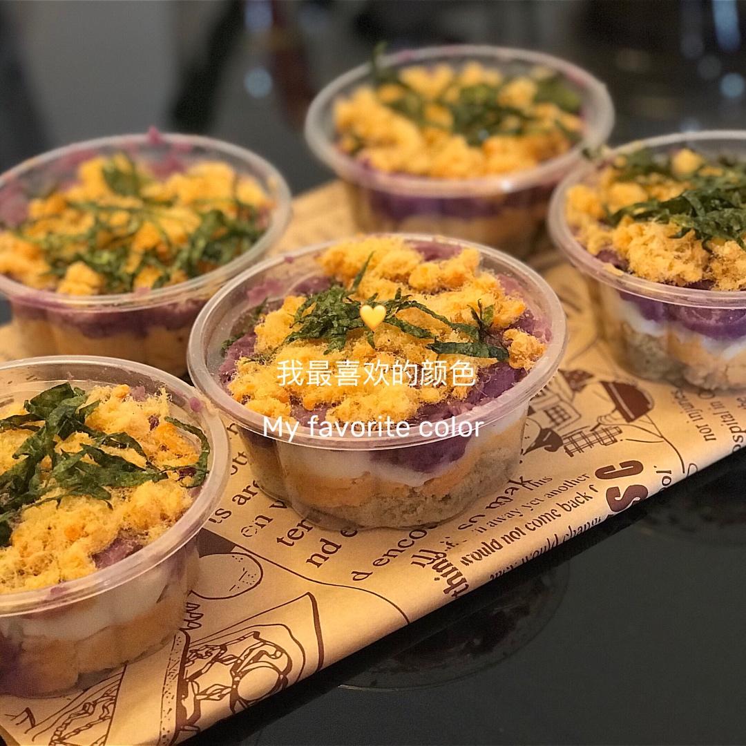 芋泥麻薯肉松蛋糕盒子