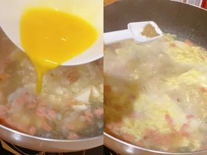 快手低卡营养汤🌿好喝不胖的火腿豆腐鸡蛋汤💯的做法 步骤4