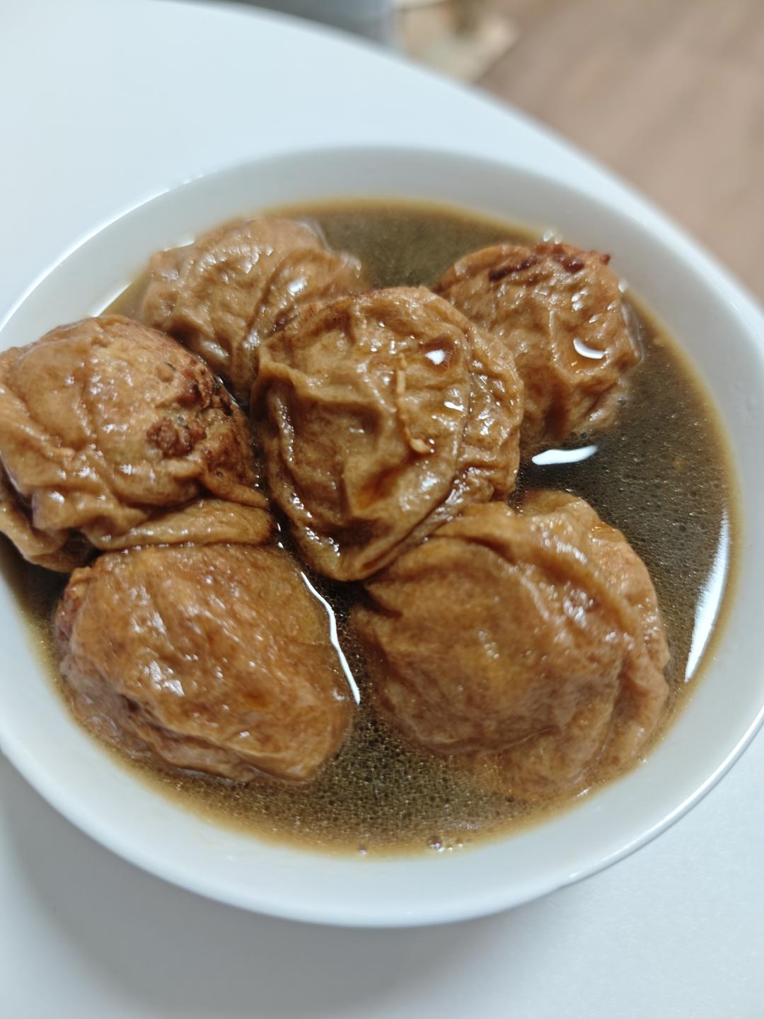 红烧油面筋塞肉