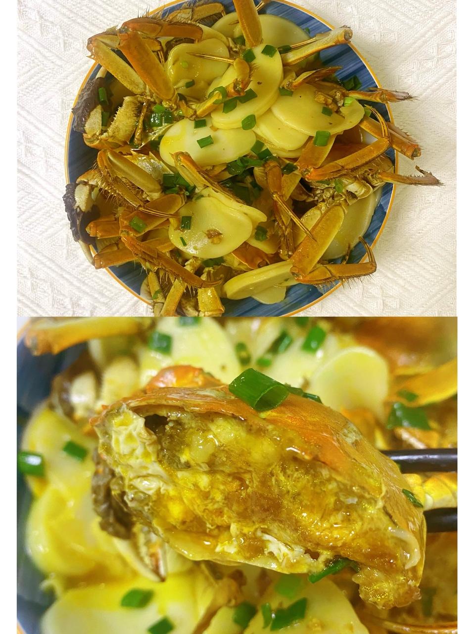 大闸蟹炒年糕🦀️的做法