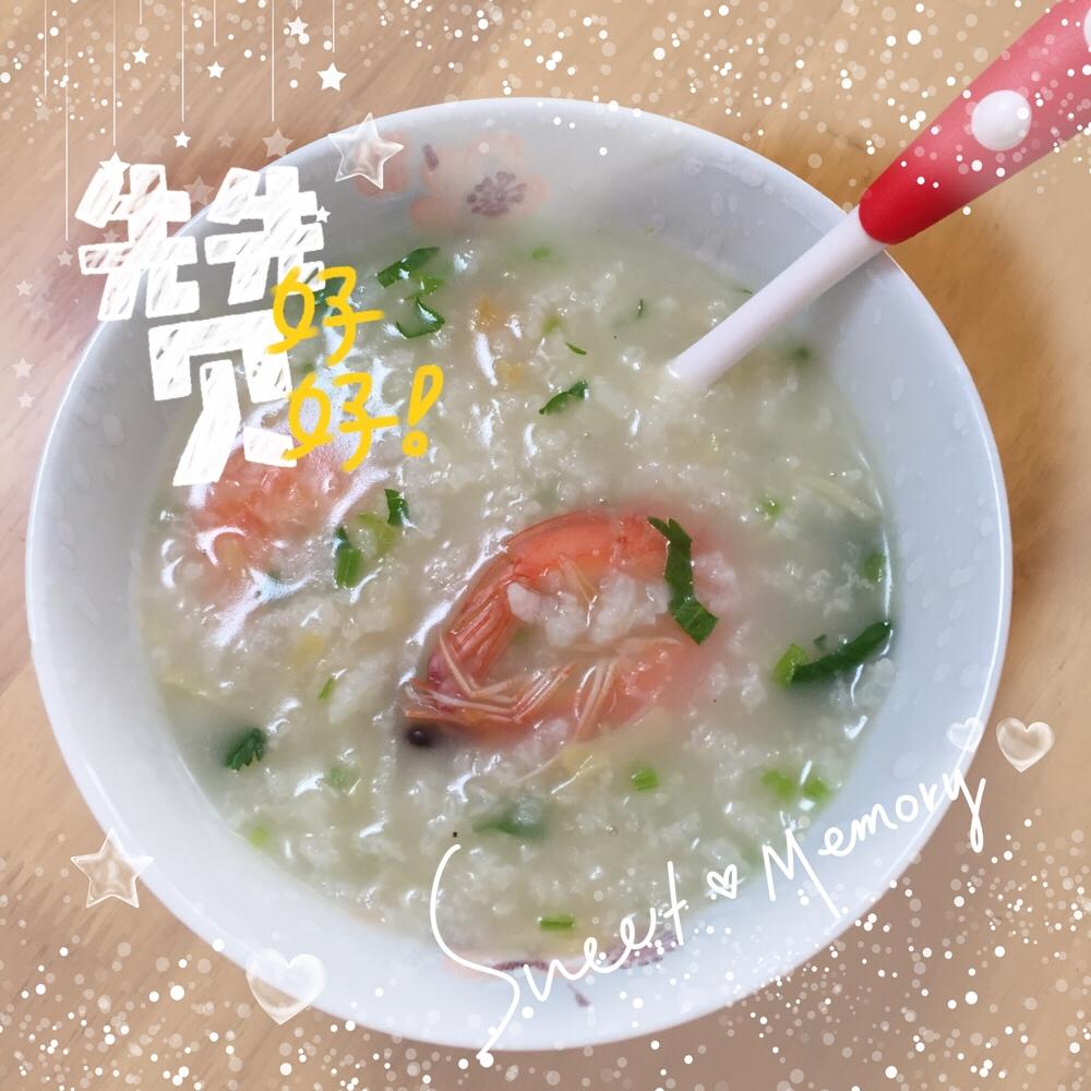 花生酱鲜虾干贝粥