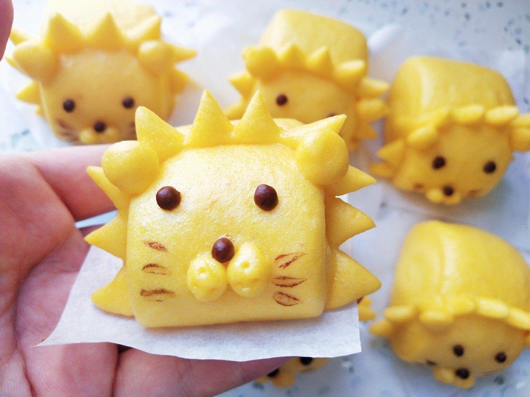 卡通刀切馒头之——小狮子南瓜馒头