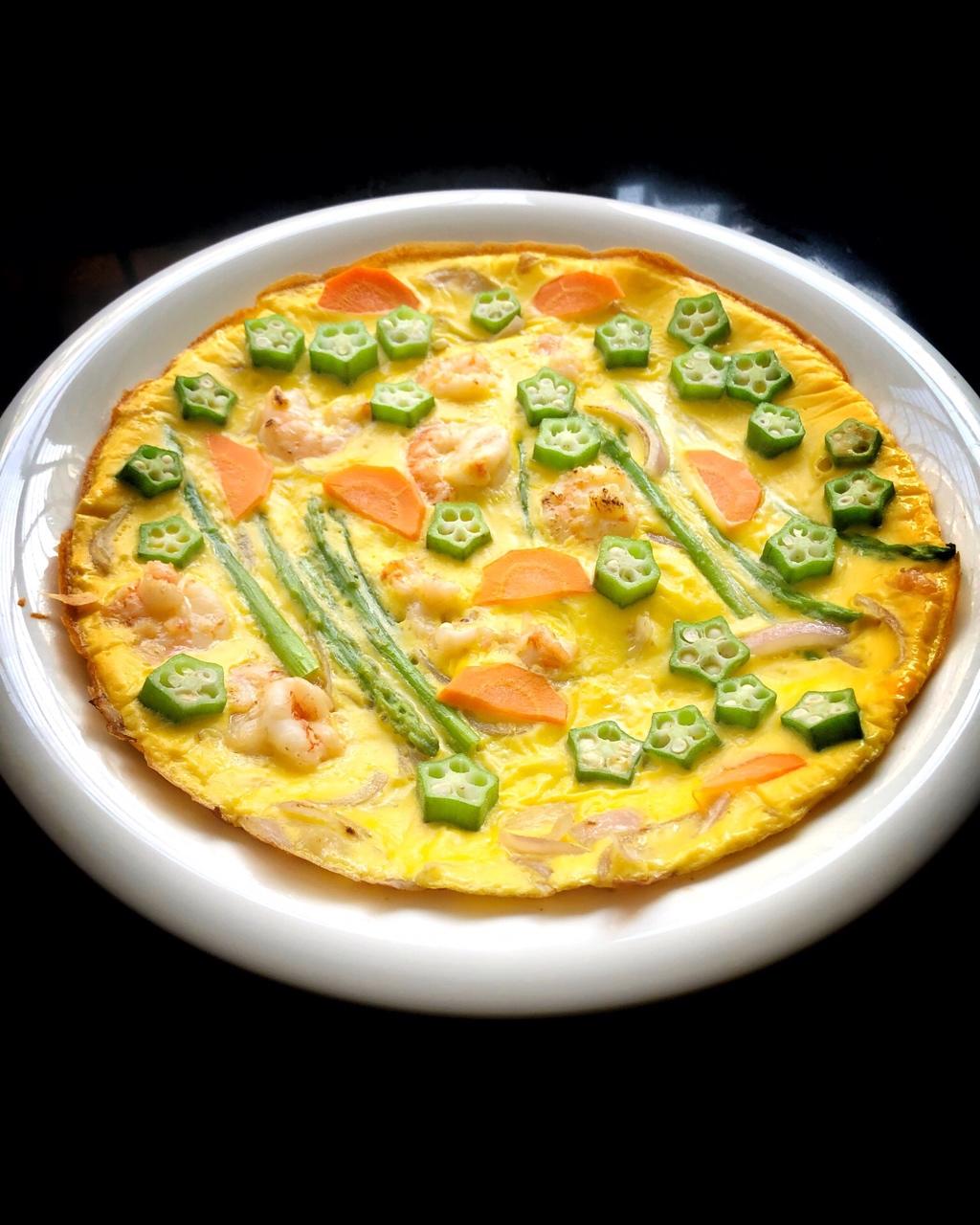 芦笋虾仁早餐蛋饼