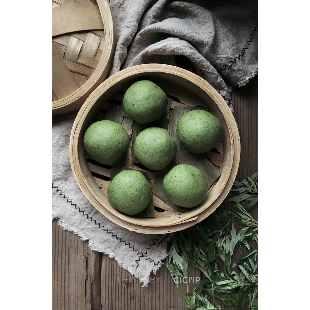 糖心糯米糍做的【网红肉松蛋黄青团】-艾草版(附艾草处理及保存)