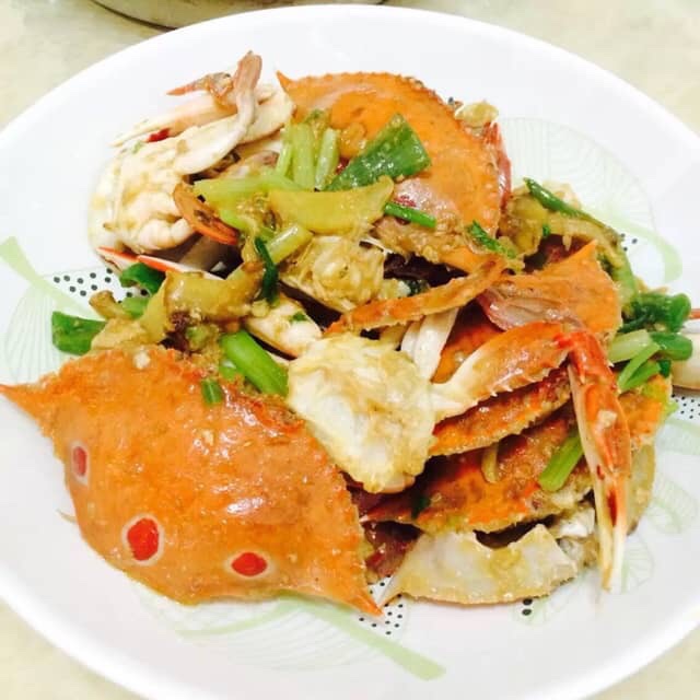 姜葱炒花蟹