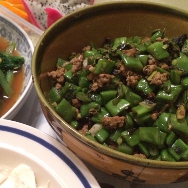 榄菜肉末四季豆