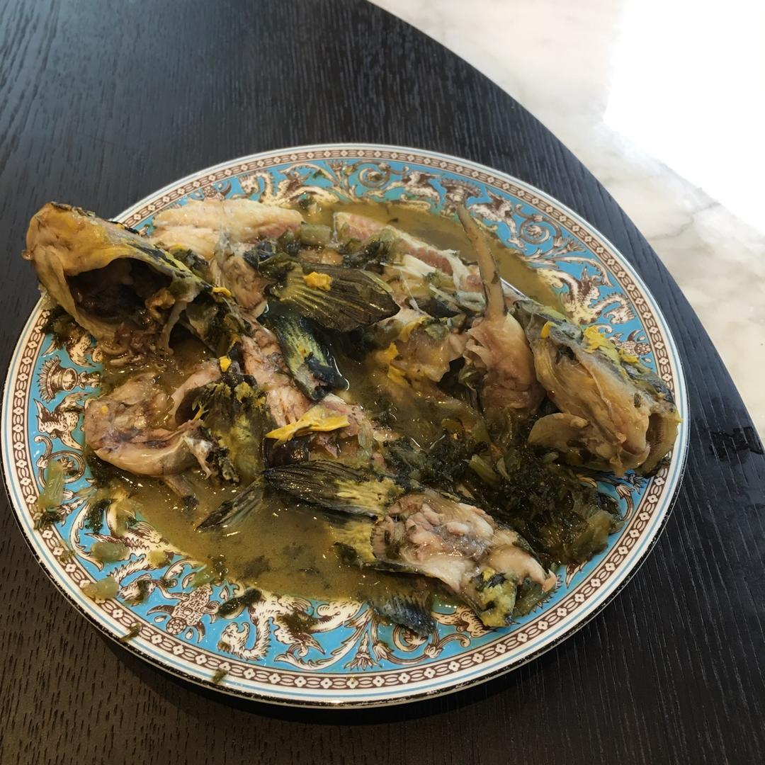 想你有点甜wanan做的雪菜炒昂刺鱼(汪刺鱼