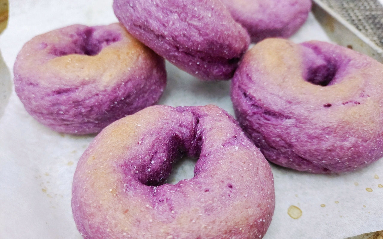 无发酵椰浆紫薯贝果
