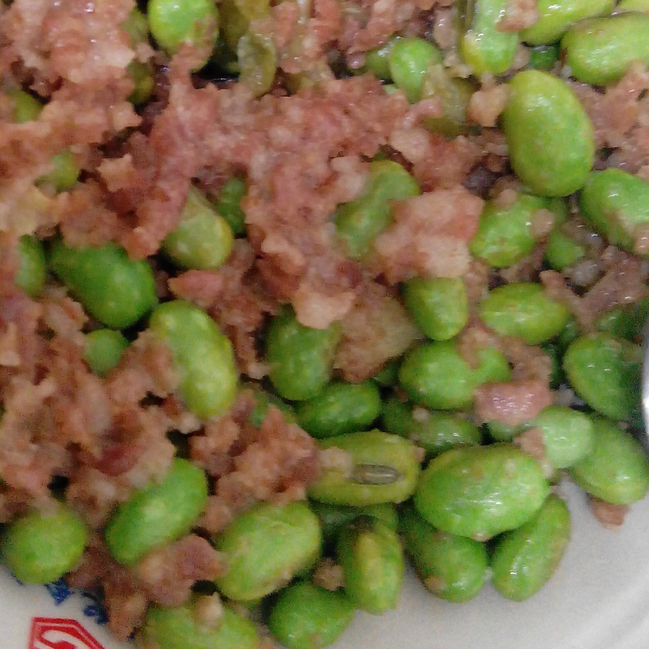 肉末番茄烧毛豆