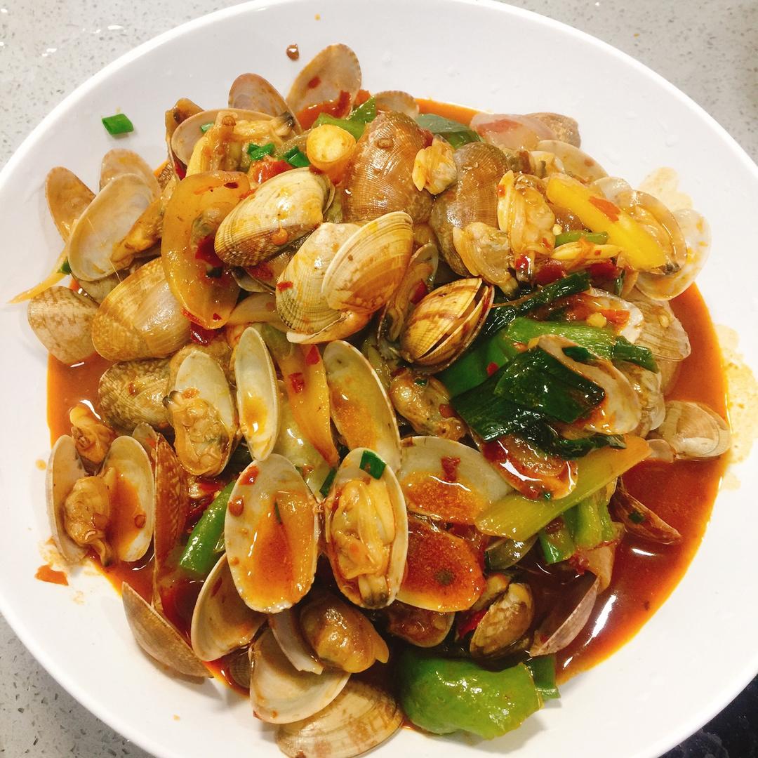 小红莓冰茶做的辣炒花甲