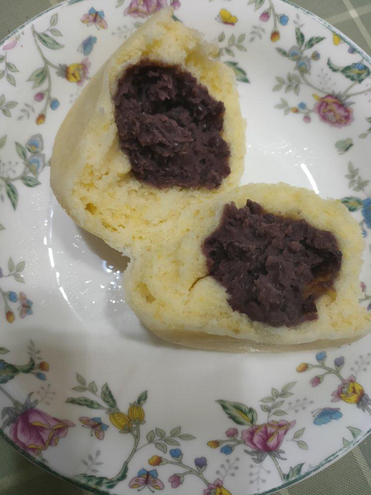 传统玉米面红豆包，一次发酵，老一辈方法自制红豆馅儿