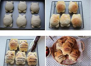 呆萌的龙猫面包的做法 步骤3