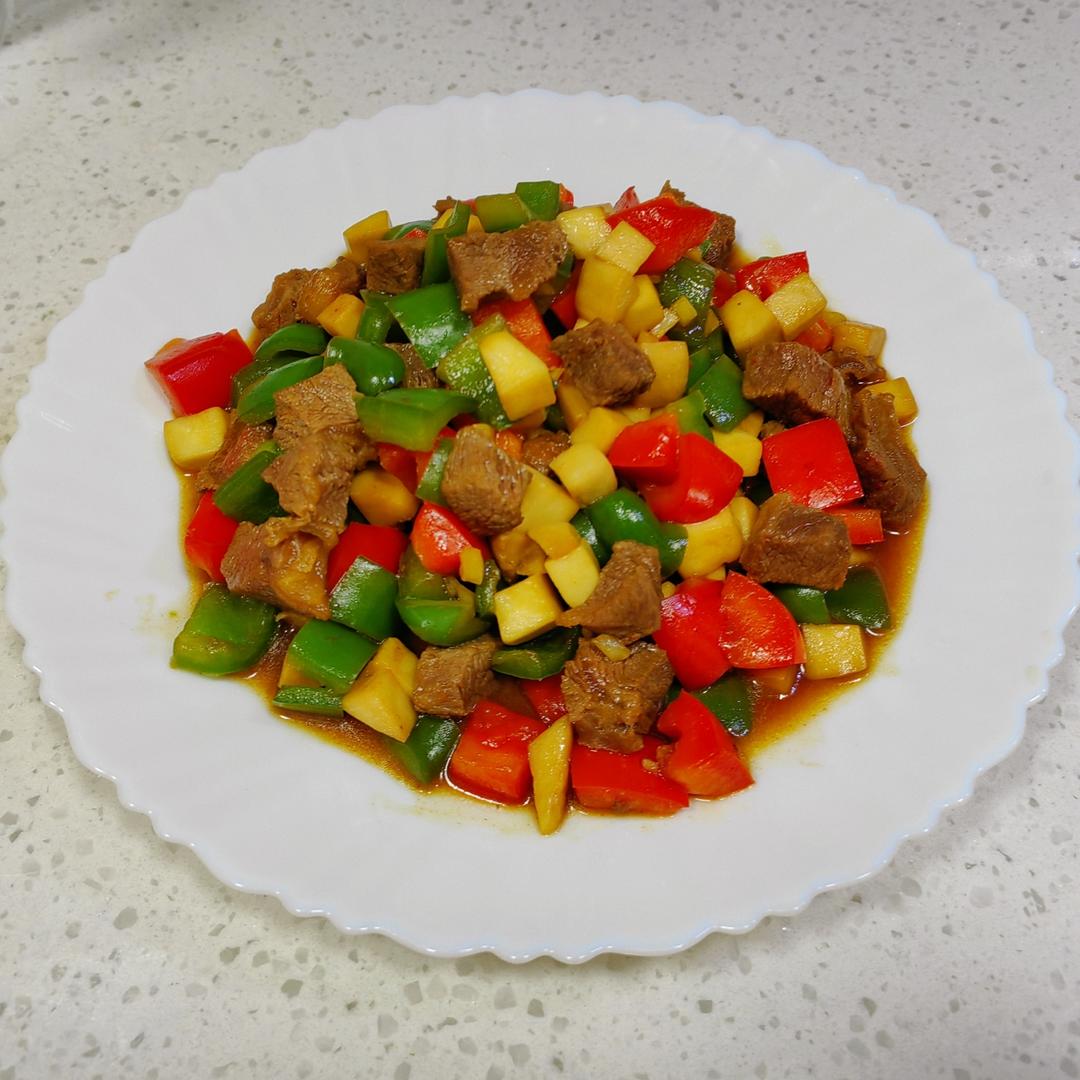 牛肉嫩度💯的黑椒杏鲍菇炒牛肉粒