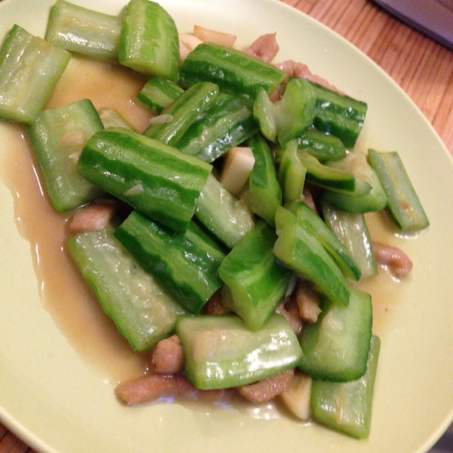 丝瓜炒肉片