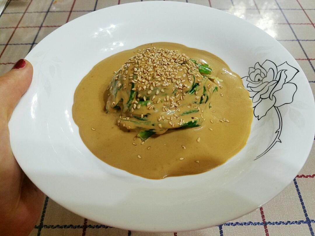 【原创】补钙又爽口的麻酱（麻汁）油麦菜