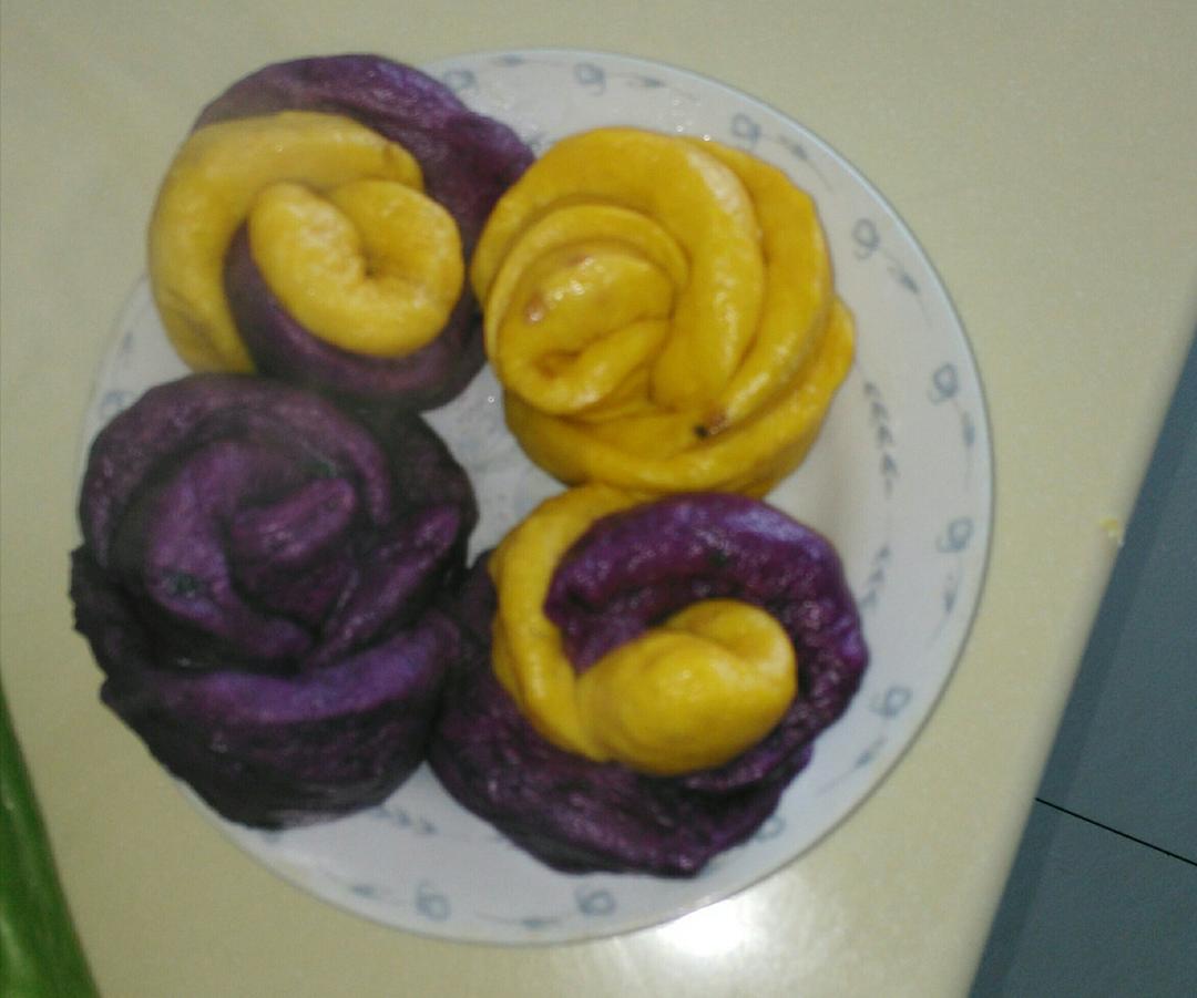 南瓜玫瑰花馒头