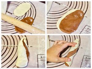 【两种双色可可面包】葡萄蜗牛卷与巧克力牛角的做法 步骤4