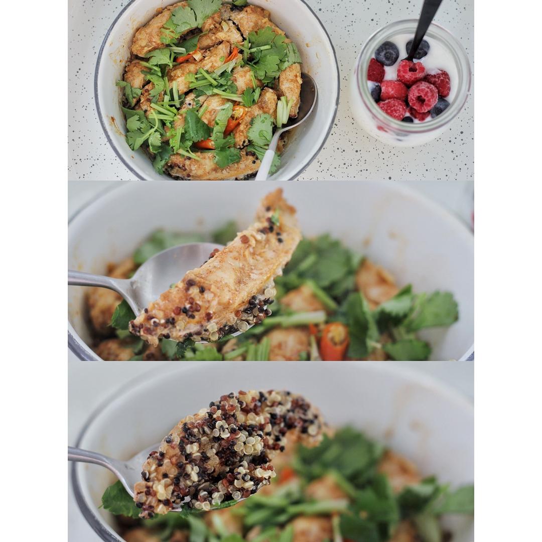 【健康三餐】鸡胸蒸藜麦饭