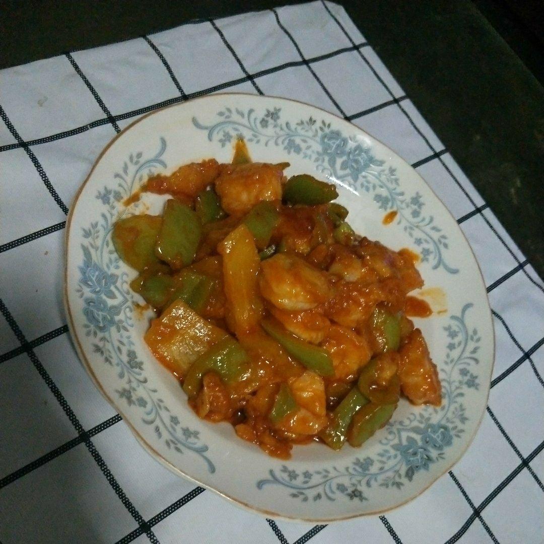 菠萝咕噜虾