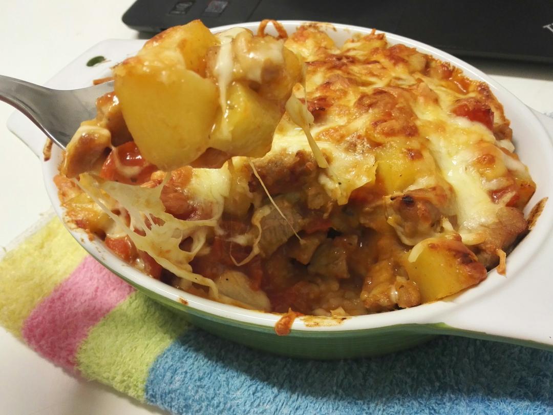 番茄鸡肉浓情焗饭【两人份】