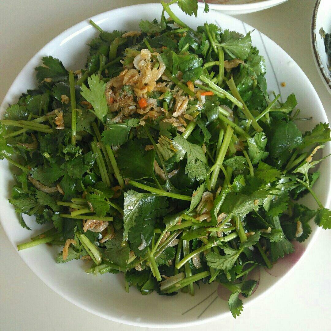 凉拌香菜虾皮
