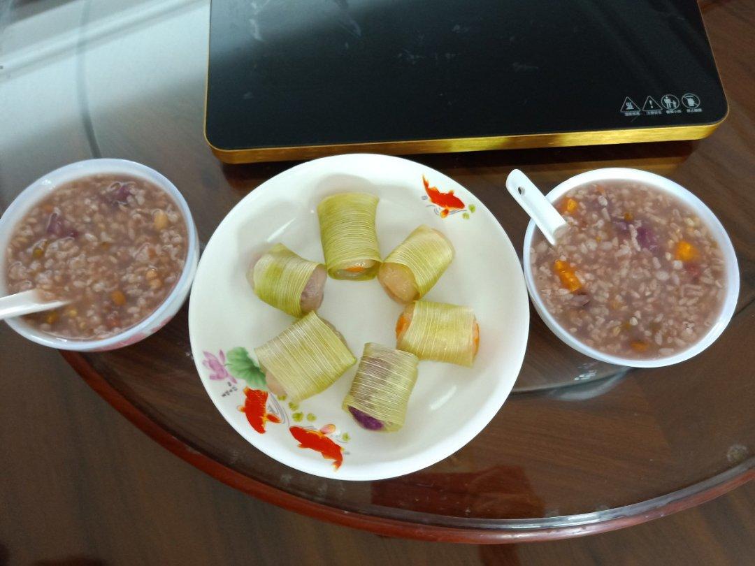 紫薯、红薯糯米卷