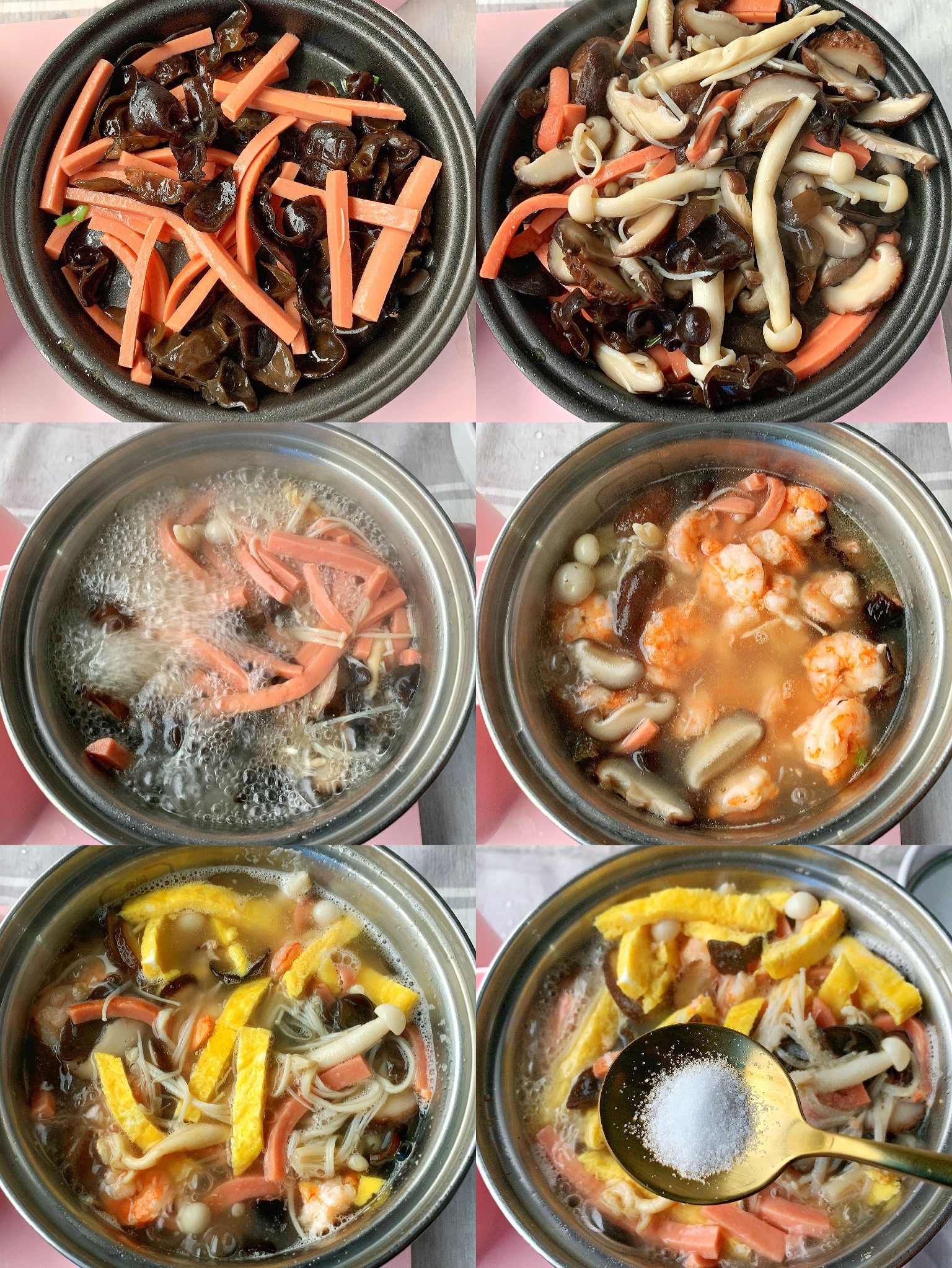 低卡减脂餐~三鲜菌菇汤的做法 步骤7