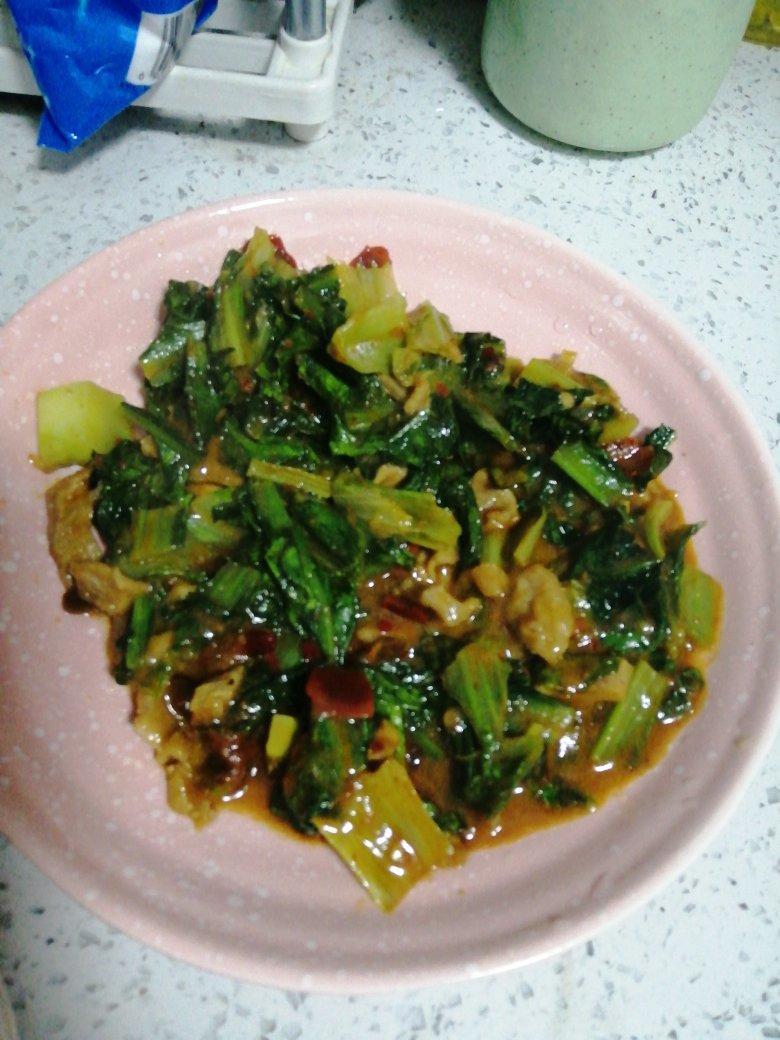 肉炒油麦菜