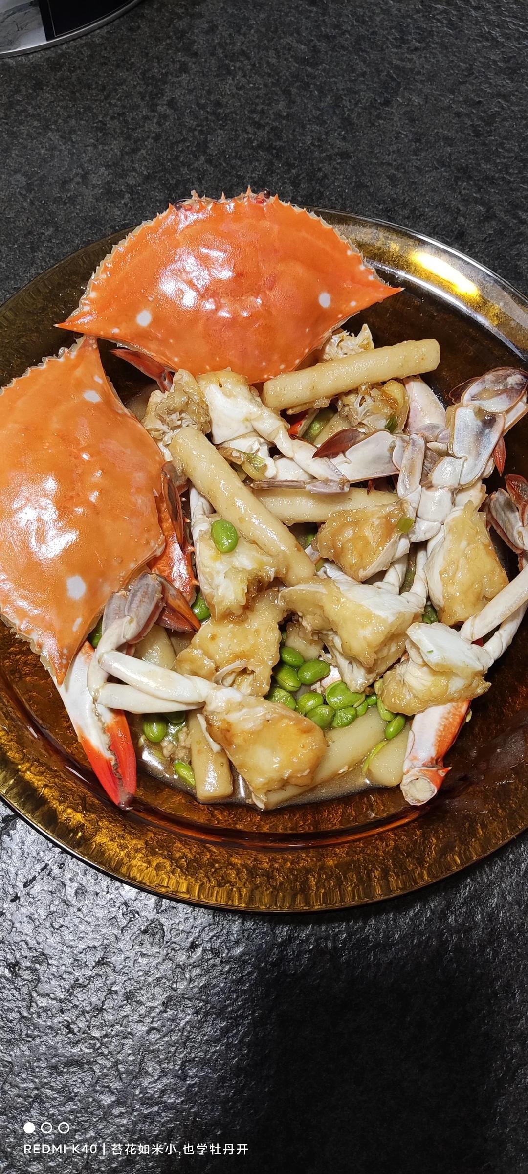 姜葱年糕炒蟹
