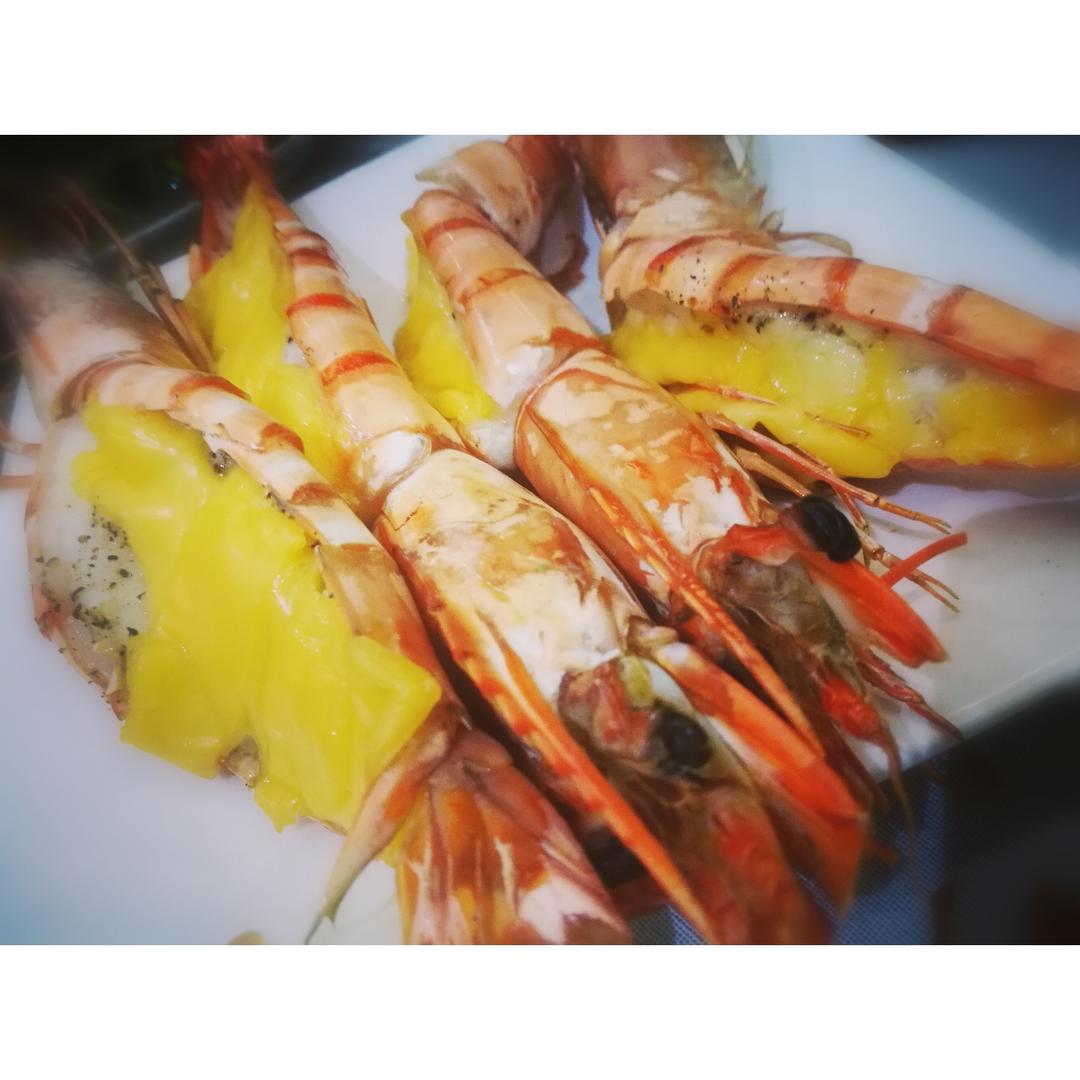 芝士烤虾（无蒜蓉版）