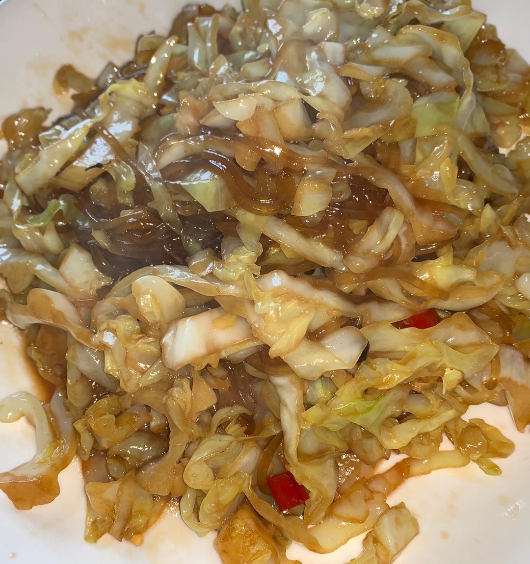 圆白菜炒粉丝