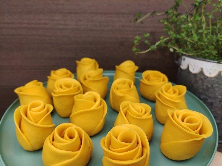南瓜玫瑰馒头（一次发酵法）