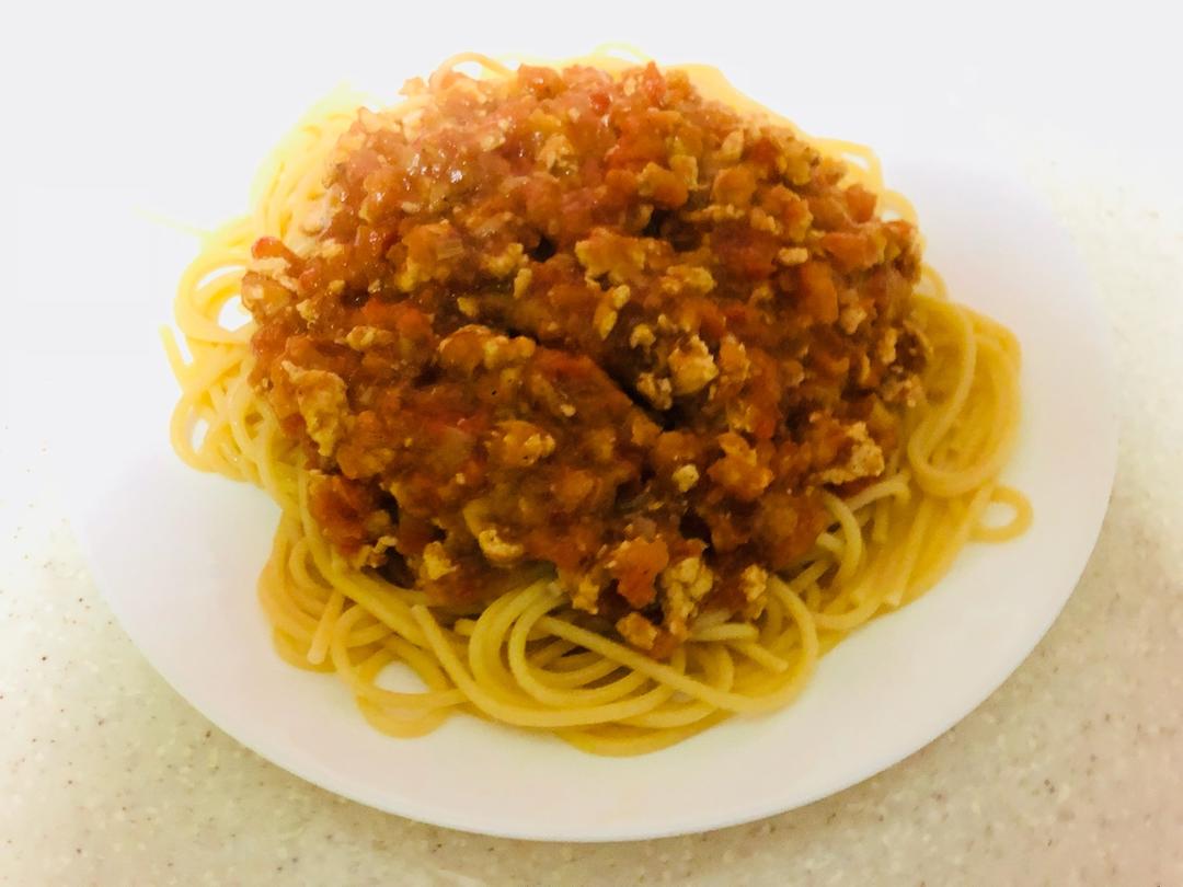（完胜必胜客的）番茄肉酱意大利面～