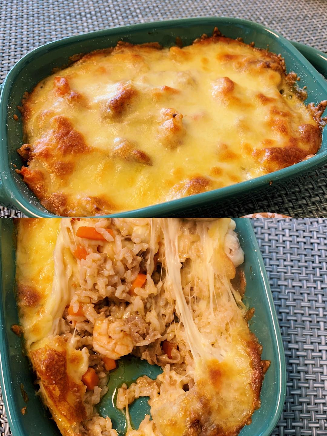 虾仁肥牛芝士焗饭 按照自己口味做更好吃哦！的做法