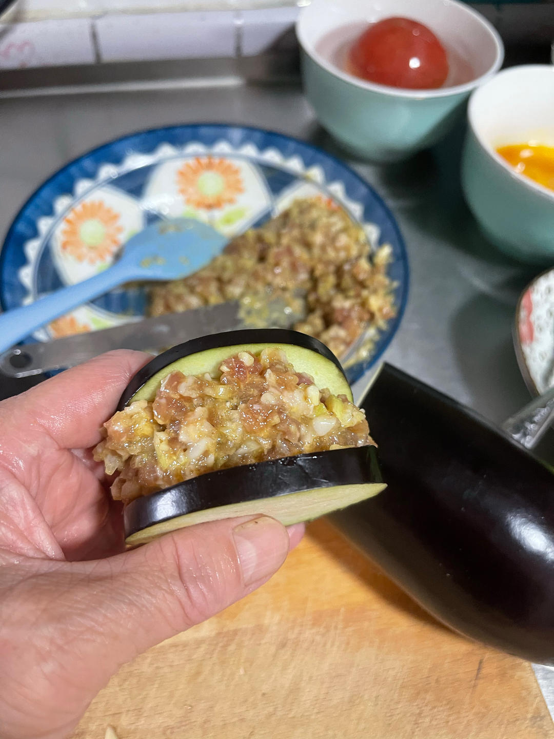 家常主食 炸茄盒 肉馅儿茄子