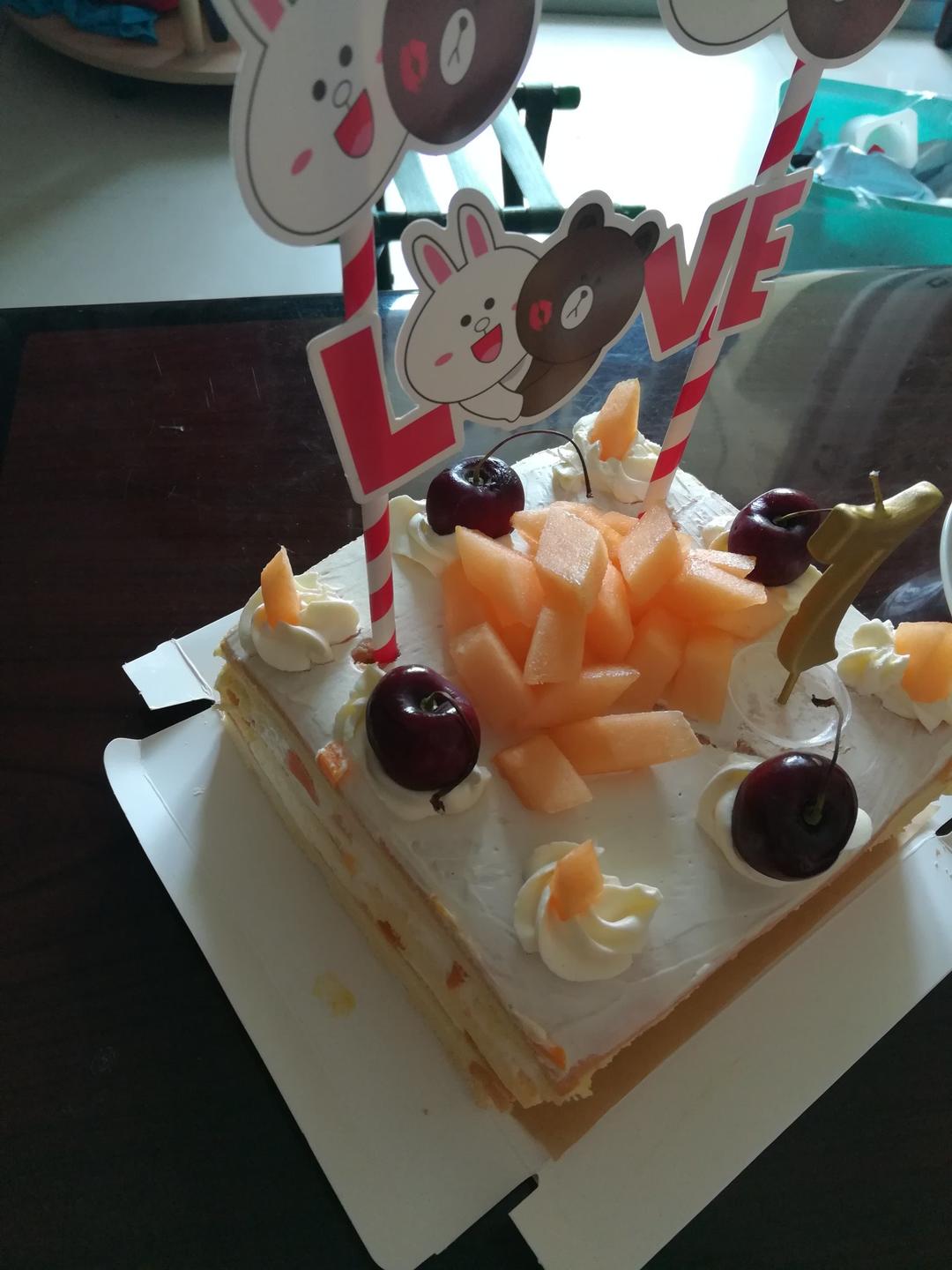 方形水果夹层蛋糕