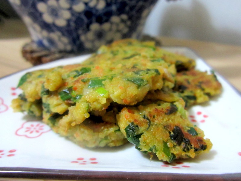 韭菜豆渣饼