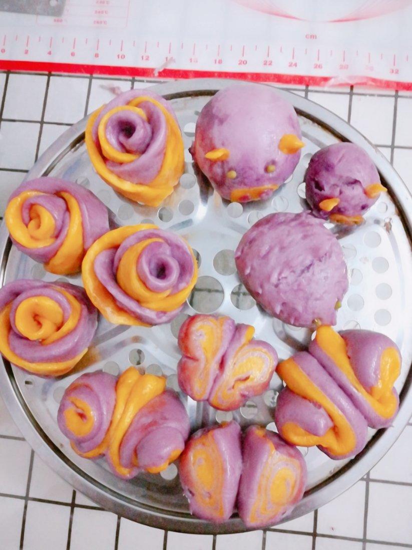 天然果蔬汁彩色棒棒糖馒头