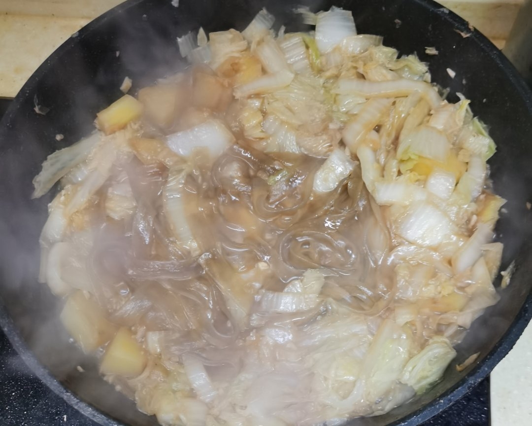 土豆白菜炖粉条<无肉>的做法 步骤7