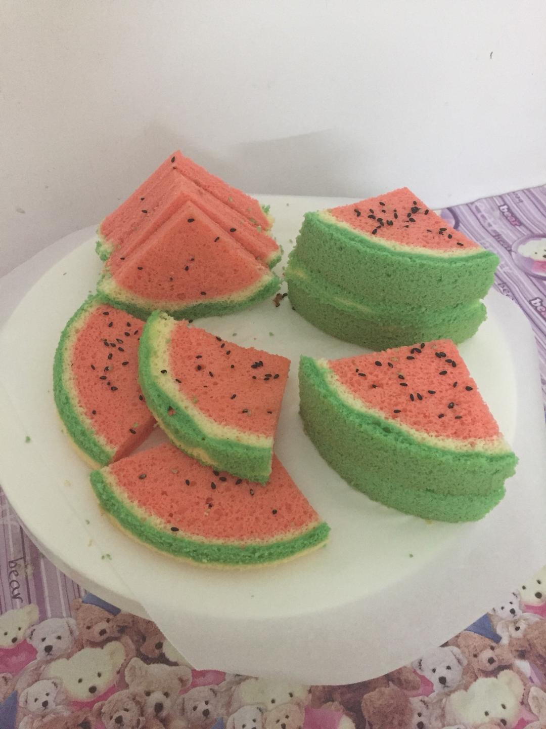 西瓜蛋糕——一次成形的做法