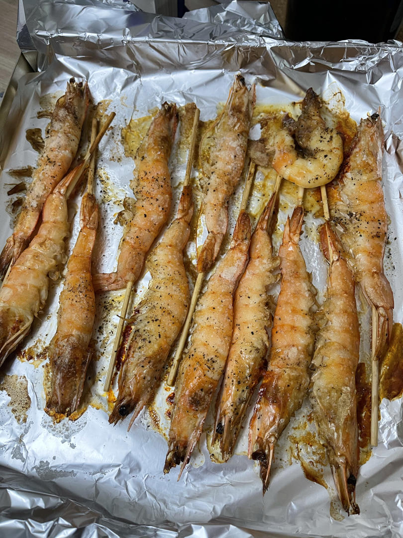 在家也能做出日料店的盐烤大虾~