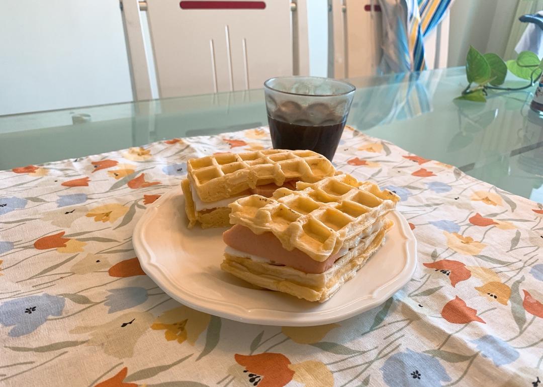 基础款隔夜发酵全麦华夫三明治【健康主食】——贫民窟吐司替代法